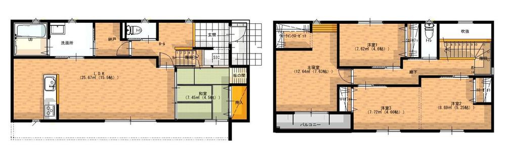 新築一戸建て　岡山市中区高島新屋敷(第3)【仲介手数料無料】の間取り