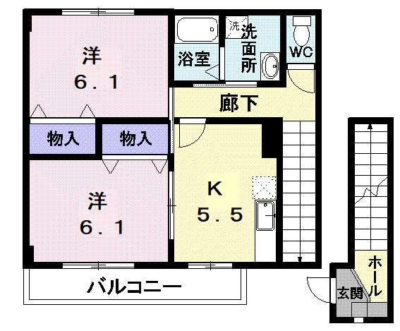 メゾンプロムナードＡの間取り|間取図