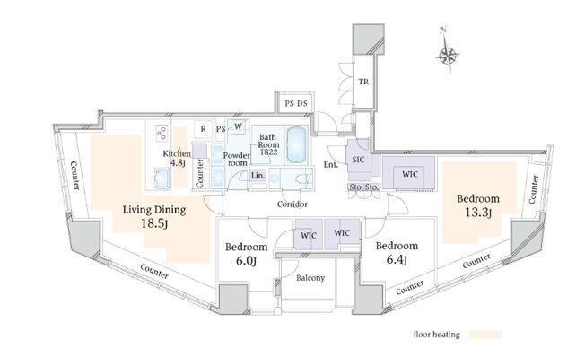 【間取り】 | ★仲介手数料半額★THE PARKHOUSE GRAN 三番町26（都心のフラッグシップ物件）