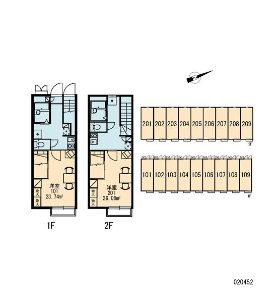 レオパレスグリーンタカタの区画図|画像3