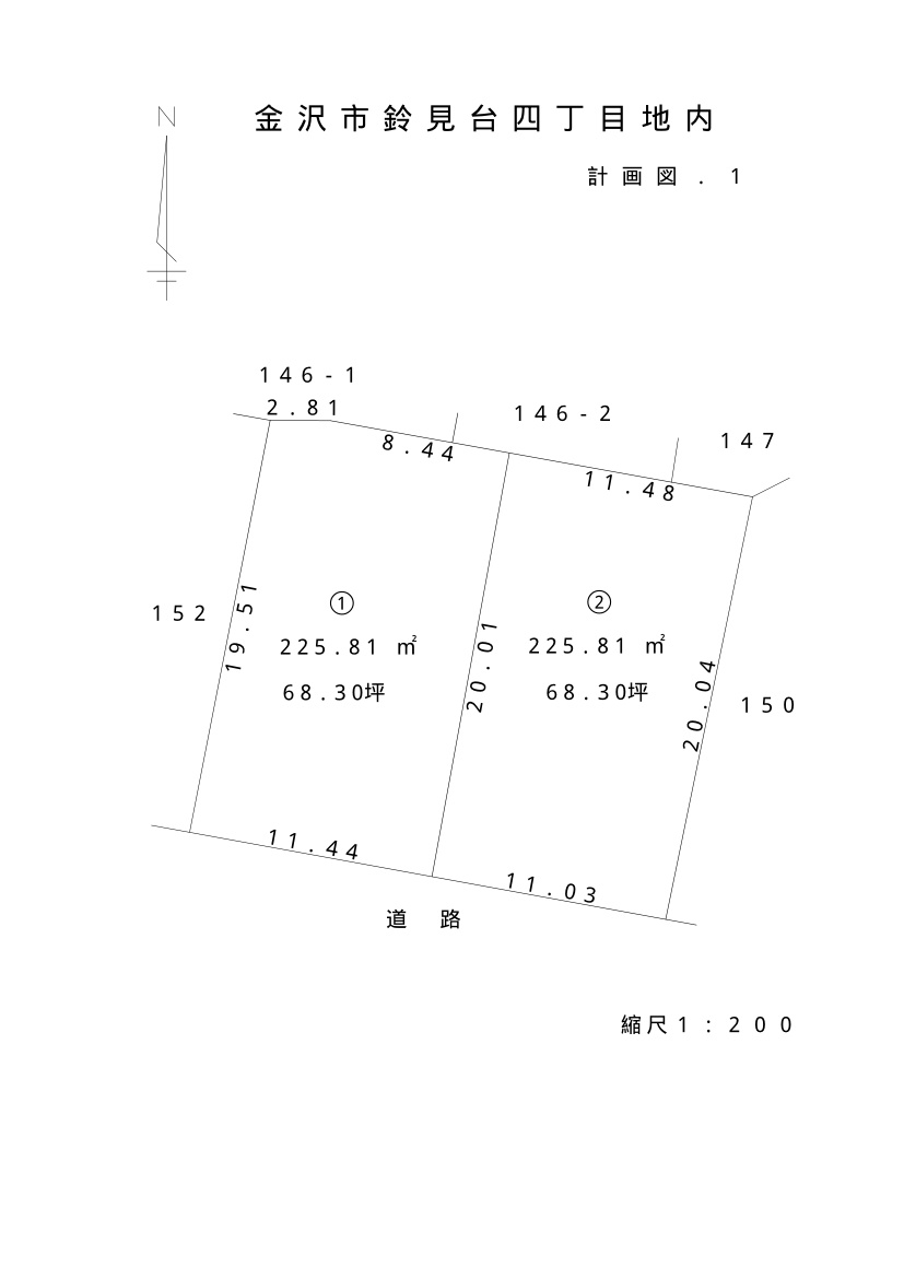 金沢市鈴見台の区画図