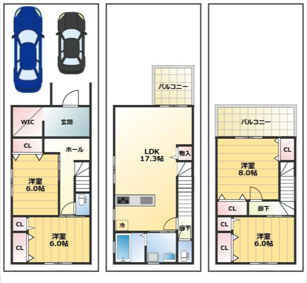 【間取り】 | 浜口東２丁目新築戸建