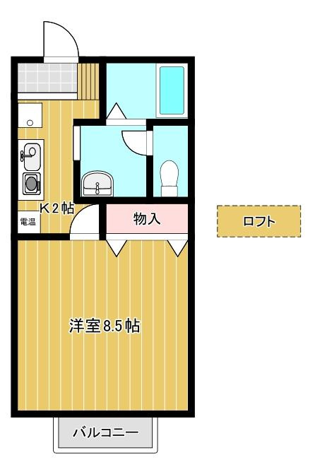 三田市上井沢のアパートの間取り