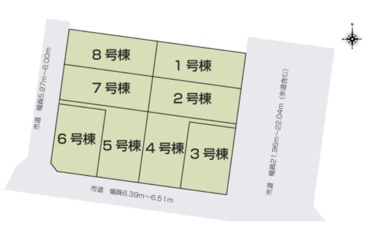 売新築戸建　中央区遠州浜２丁目の区画図