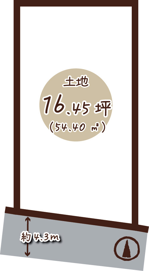 長岡京市調子１丁目の売地の区画図