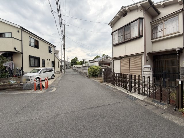 長岡京市調子１丁目の売地の前面道路含む現地写真|【前道】