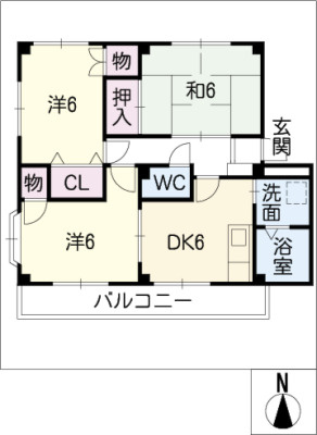 【間取り】 | グランデージ薬師　A