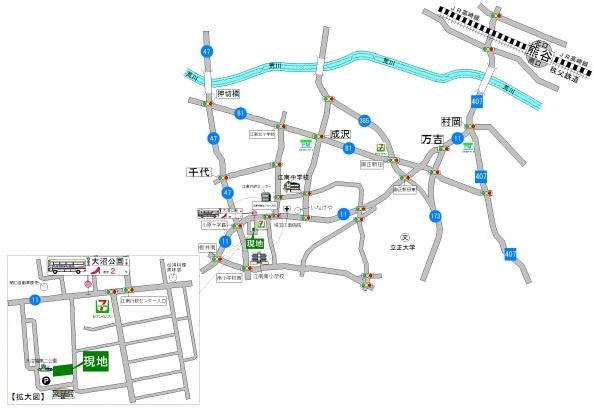 熊谷市小江川の売地の地図|ＪＲ高崎線「熊谷」駅 バス20分 「大沼公園」停歩2分