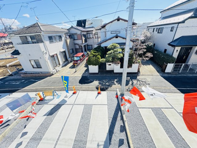 流山市加１丁目新築戸建【流山北小学校：2分】の展望|子供部屋前バルコニーより道路側眺望