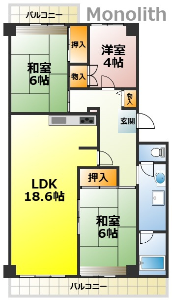 光明池駅前２号棟の間取り