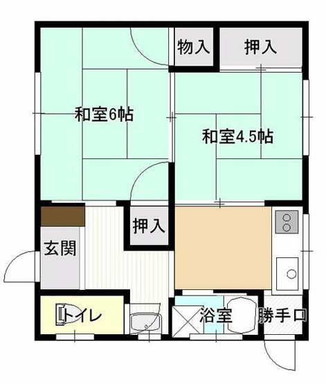 【間取り】 | 1号２Ｋ間取り　