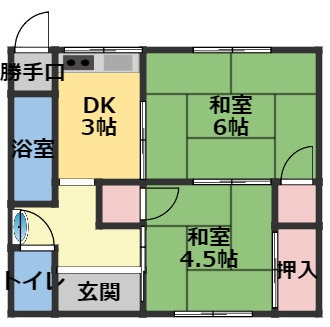 【間取り】 | 2号２DK間取り