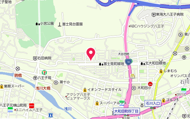 祝　成約済み　八王子市　富士見町　新築戸建ての地図|～仲介手数料無料☆八王子ひなた不動産～　八王子市富士見町　新築戸建て