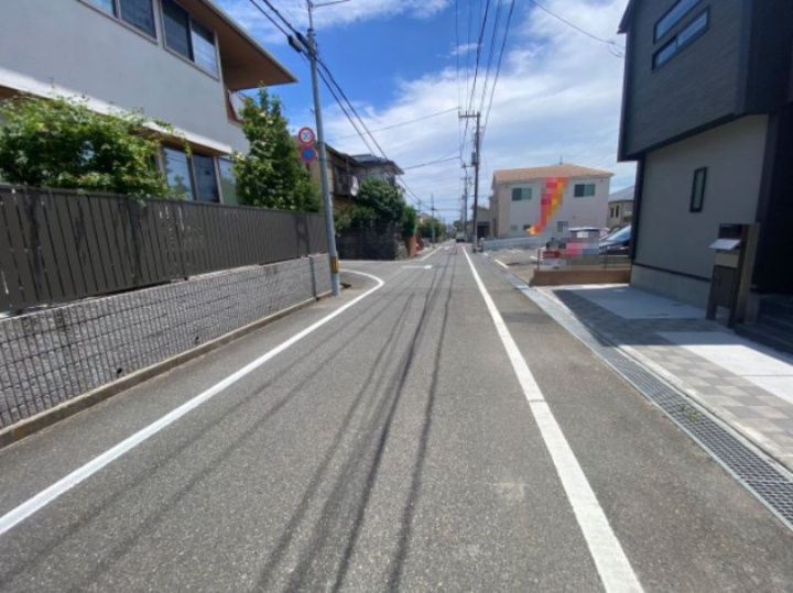 祝　成約済み　八王子市　富士見町　新築戸建ての前面道路含む現地写真|～仲介手数料無料☆八王子ひなた不動産～　八王子市富士見町　新築戸建て