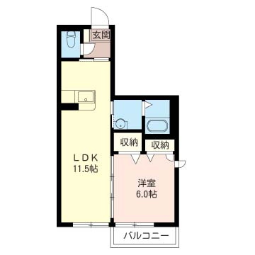 ヴィルドミールカメリアの間取り|収納豊富で2部屋共に南向き明るいお部屋です♪