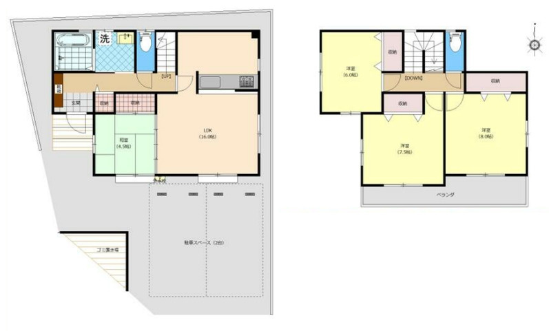 川越市的場　中古戸建の間取り