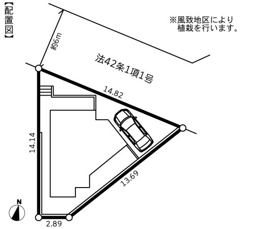鎌倉市七里ガ浜２丁目２期　新築戸建　全1棟1号棟の区画図