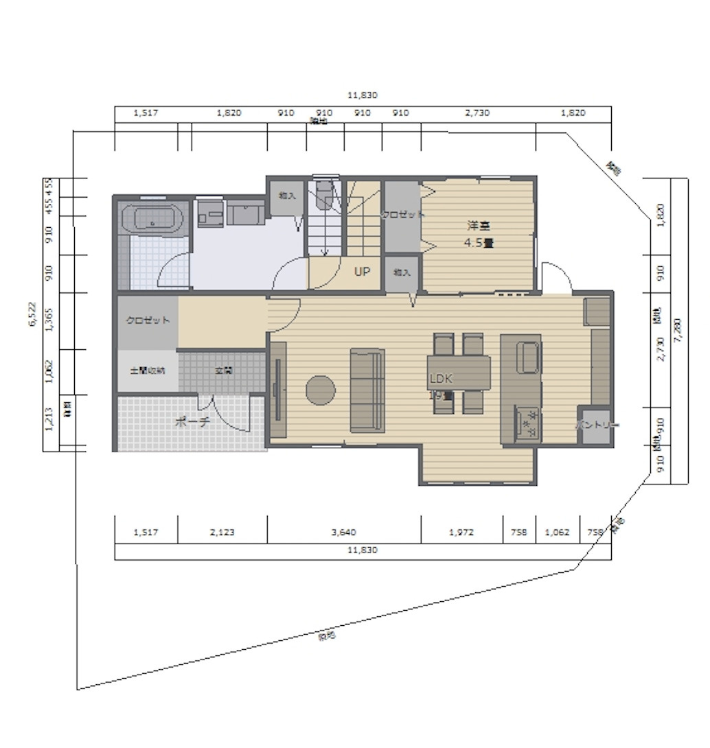 熊谷市拾六間　築浅物件の区画図