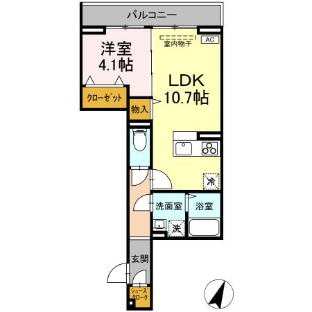 【間取り】 | Dフラット東平山　B棟