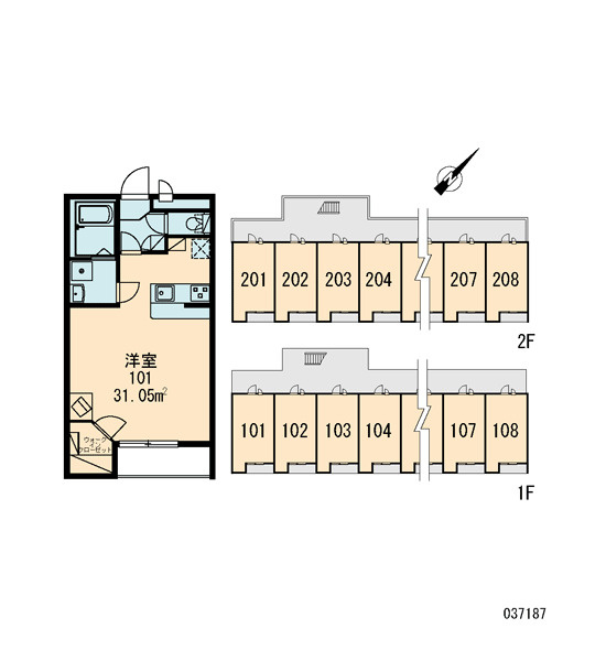 レオパレスせいらcの区画図
