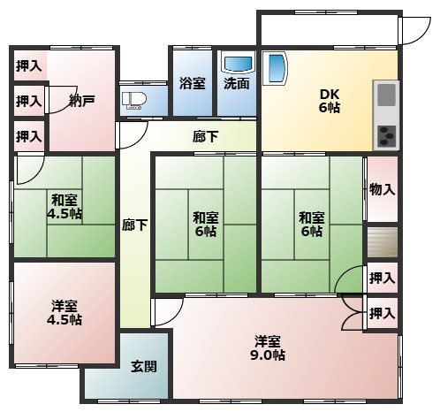 桐生市菱町 想定利20! 戸建賃貸の間取り