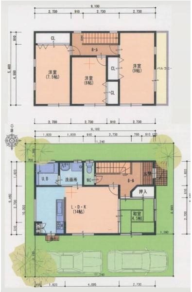 和歌山市楠本　中古戸建の間取り
