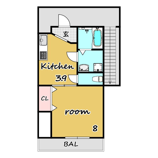 【間取り】 | 宇田川ハイツ | ★日当たり良好★駅近★フローリング★TVモニターホン★