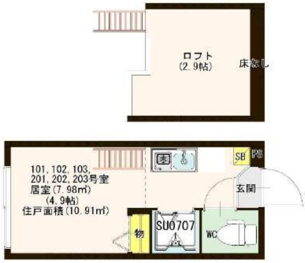 豊島区南長崎６丁目のアパートの間取り