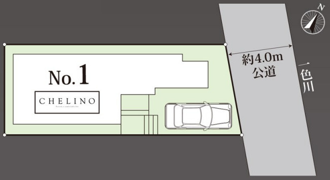 藤沢市石川1丁目　未入居戸建　全1棟1号棟の区画図