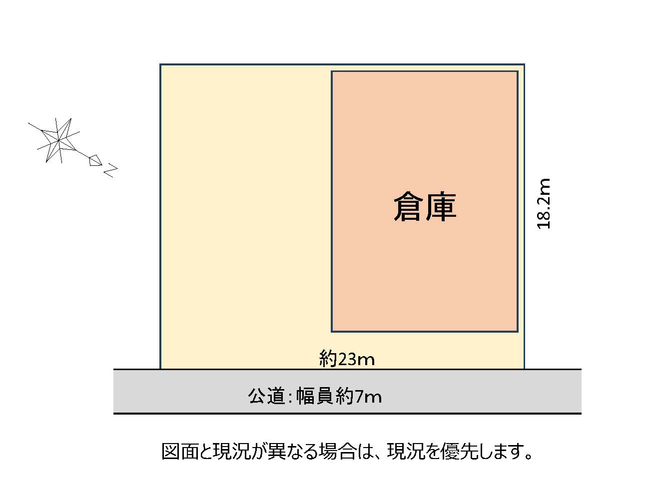 松阪市小片野町 売倉庫の区画図