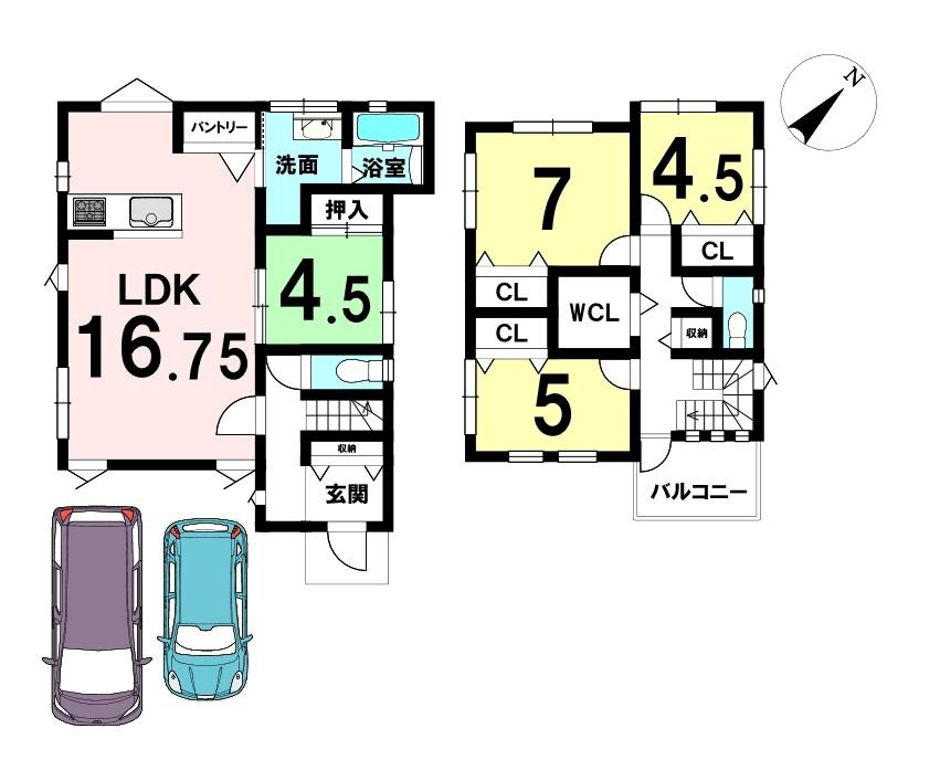 高砂市荒井町小松原3丁目　中古戸建の間取り|4LDK+WICです。