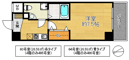 東大阪市稲田本町３丁目の賃貸マンションの間取り
