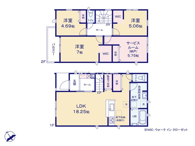 【間取り】 | 知多市信濃川東部土地区画整理　１号棟