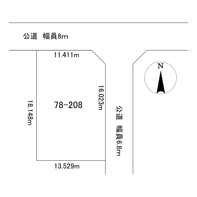 網走市鱒浦２丁目７８土地の土地図