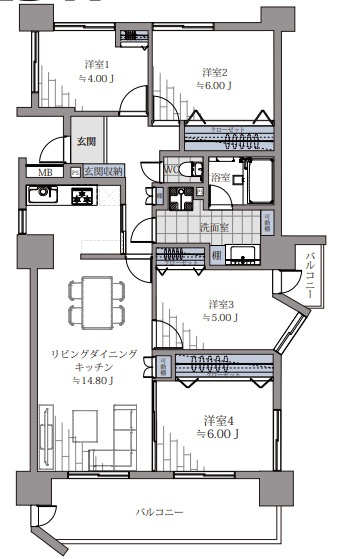 【間取り】 | シーサイドももちイーストステージ1号棟☆仲介手数料無料☆