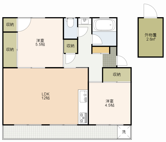 やよいマンションS-3の間取り
