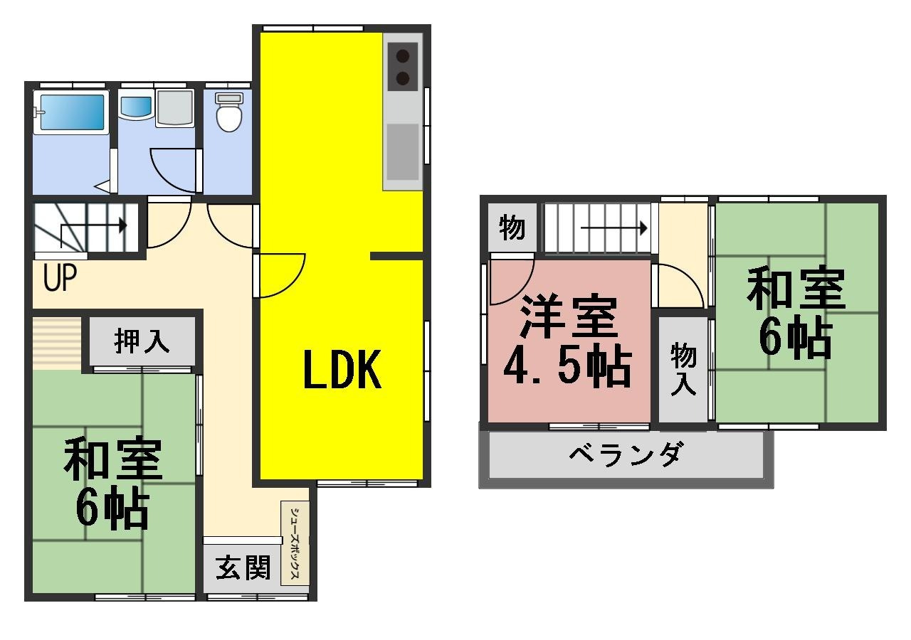 ６４２９３　岐阜市長良中古戸建ての間取り