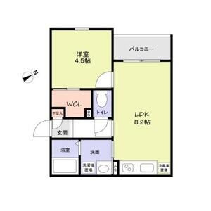 高石市東羽衣３丁目のハイツの間取り
