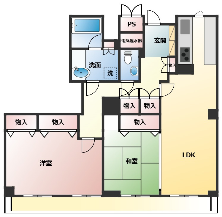 ツインタワー瀬戸大橋３１の間取り