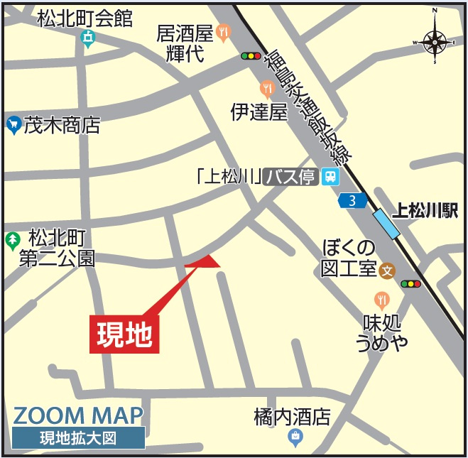 新築戸建・建売　福島市南沢又河原前　BLOOMING GARDEN　全2棟の地図