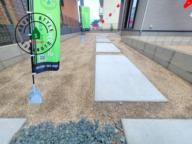 合志市幾久富第1-2棟（1号棟）　の庭|お庭で自由な時間を過ごせます。