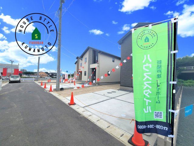 菊池郡大津町大字室第1-3棟（2号棟）　の前面道路含む現地写真|見学の時間などお気軽にお問い合わせ下さい。