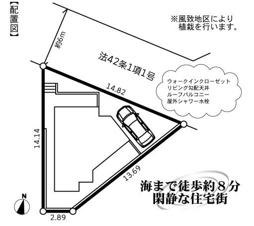 鎌倉市七里ガ浜2丁目新築戸建て　2期の区画図|区画図「鎌倉市七里ガ浜2丁目新築戸建て」