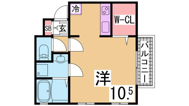 神戸市北区鈴蘭台東町３丁目のアパートの間取り