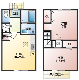 【間取り】 | シエルおおつ野 A