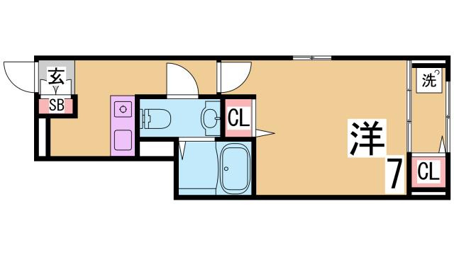 神戸市兵庫区大同町３丁目のアパートの間取り