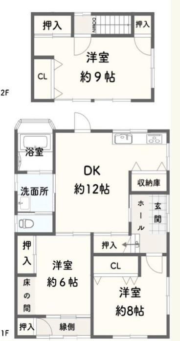 明石市鳥羽倉庫付戸建の間取り