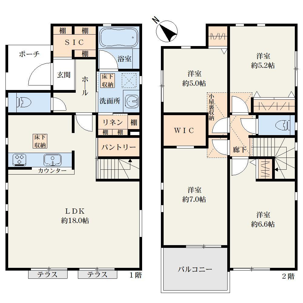 横浜市旭区上白根町 新築戸建て【仲介手数料無料】の間取り