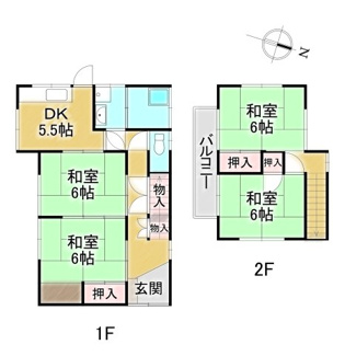 【間取り】 | 千年2丁目　売戸建