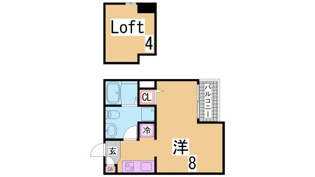 神戸市長田区戸崎通２丁目のアパートの間取り